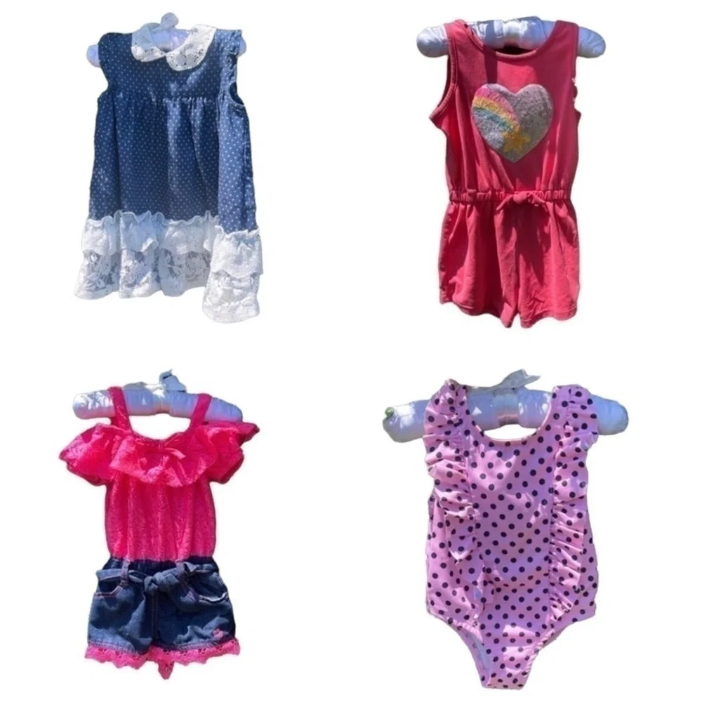 Lot Of 4-18 Month Girls Clothes Dress Rompers Swimsuit